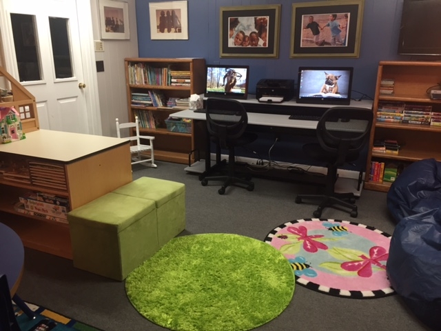 In the Manya Kanof Gussack Library at Cape Cod's Independence House, children can do their homework on computers, read a book, or just find peace in this comfortable, safe space. 