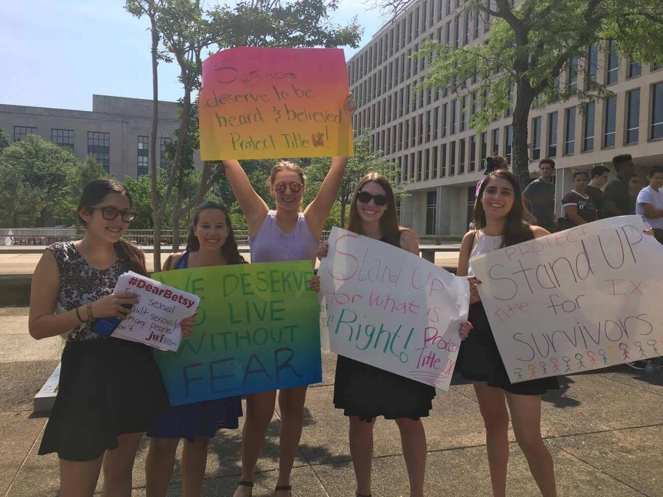 JWI's summer 2017 interns, including Carly Klinenberg (far right)