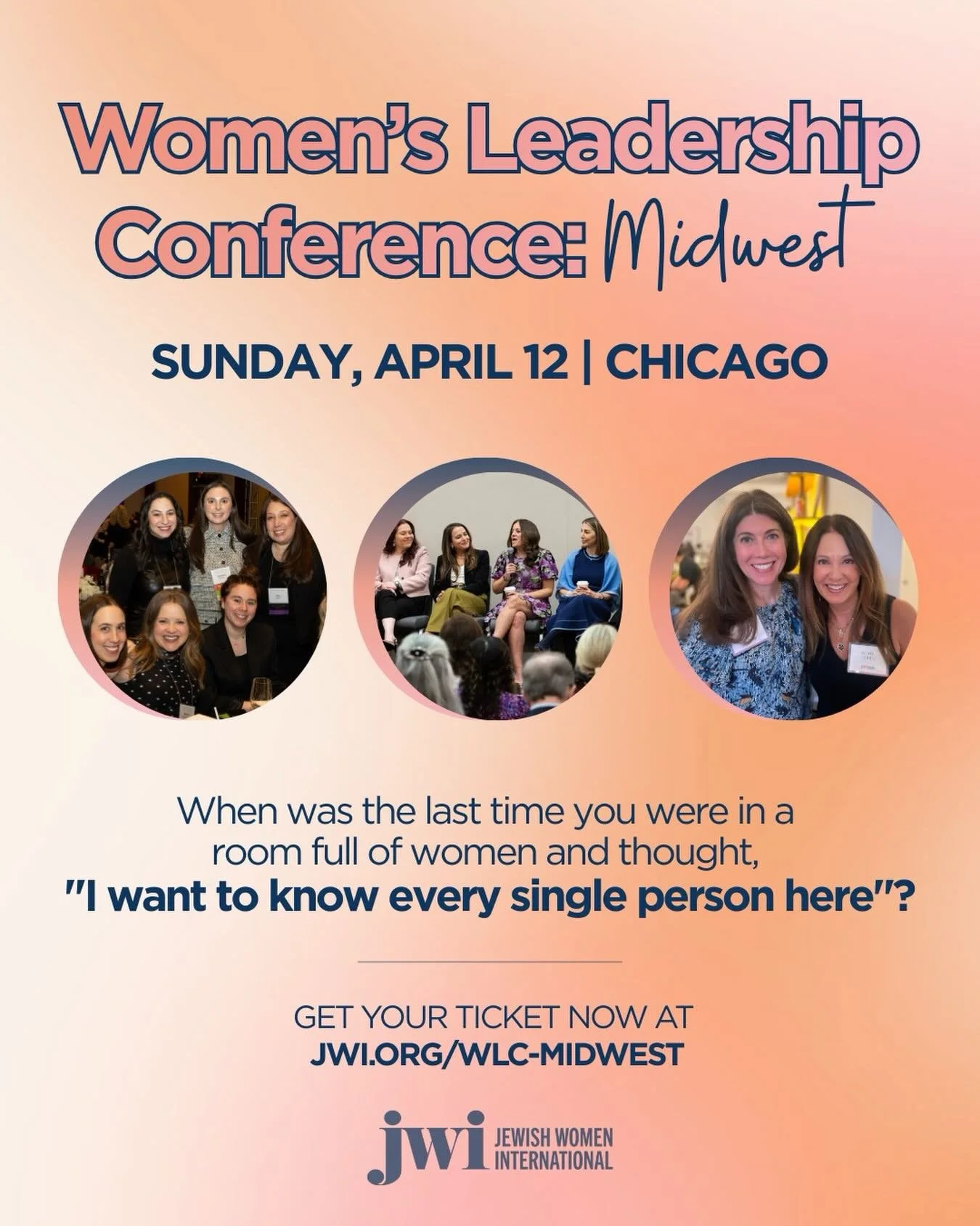 When was the last time you walked into a room and thought, &ldquo;I want to know every single woman here.&rdquo;

That&rsquo;s what we&rsquo;re creating in Chicago on April 12.
 
An afternoon of honest conversation &mdash; not the LinkedIn version. R