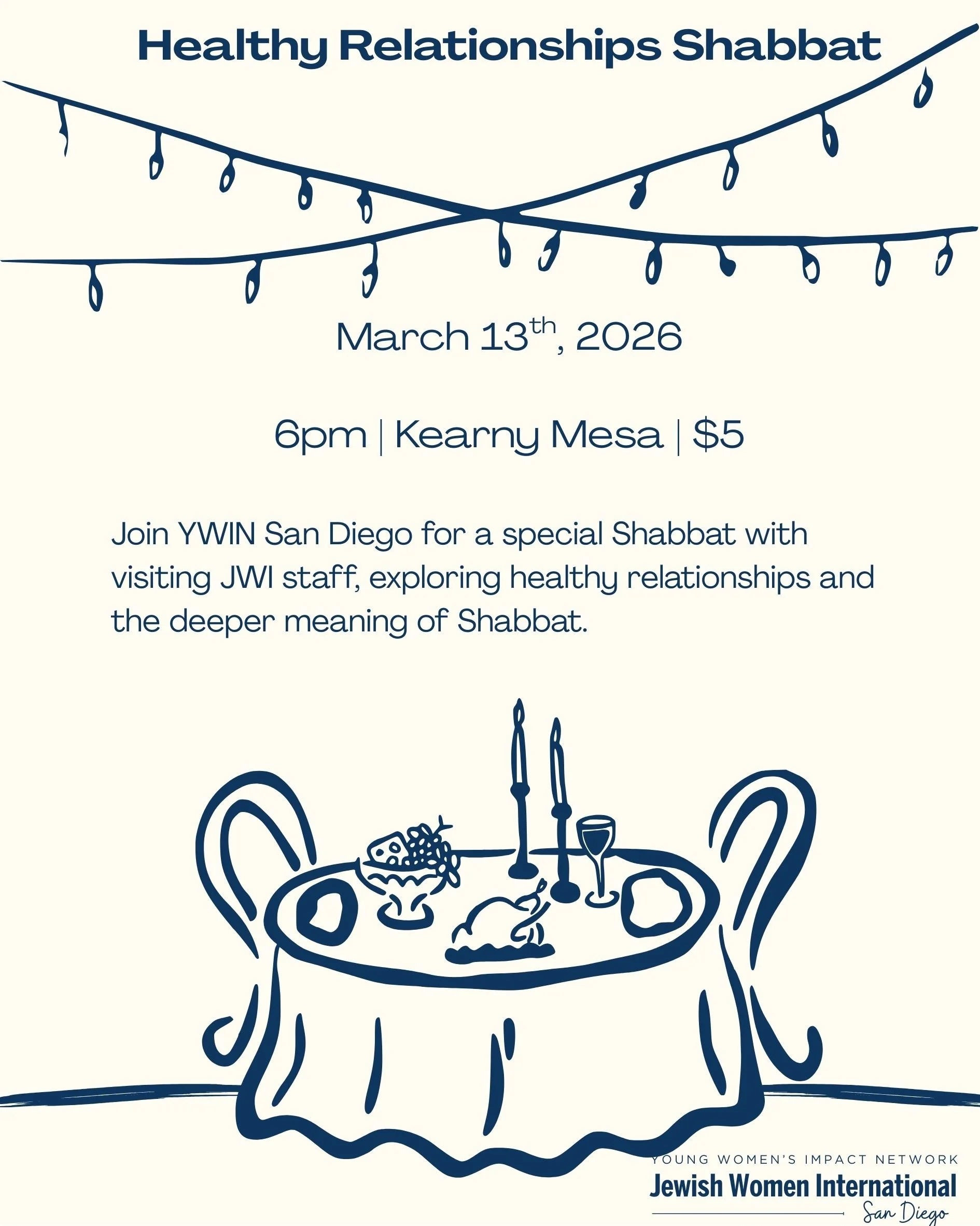 YWIN San Diego: Healthy Relationships Shabbat