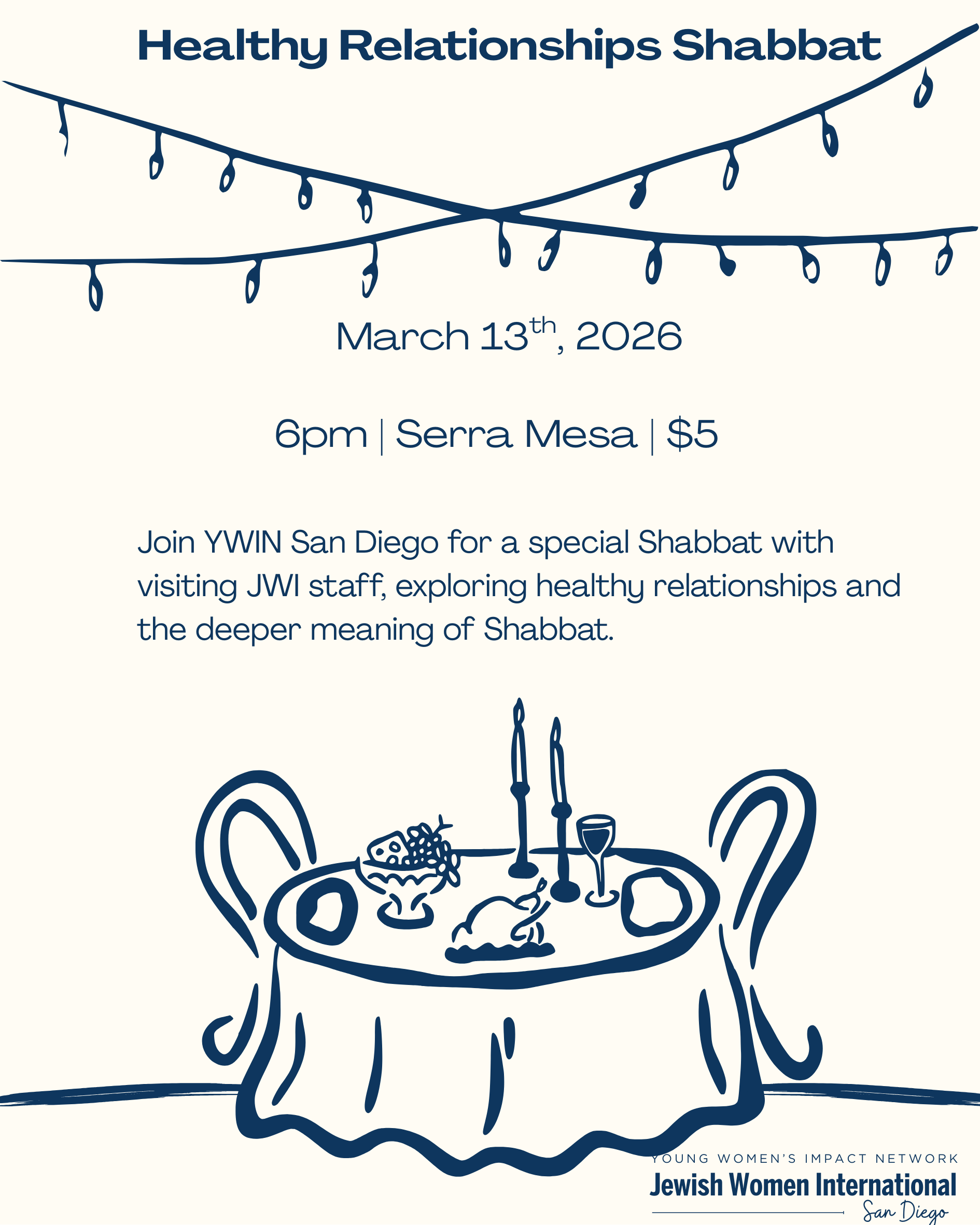 YWIN San Diego: Healthy Relationships Shabbat
