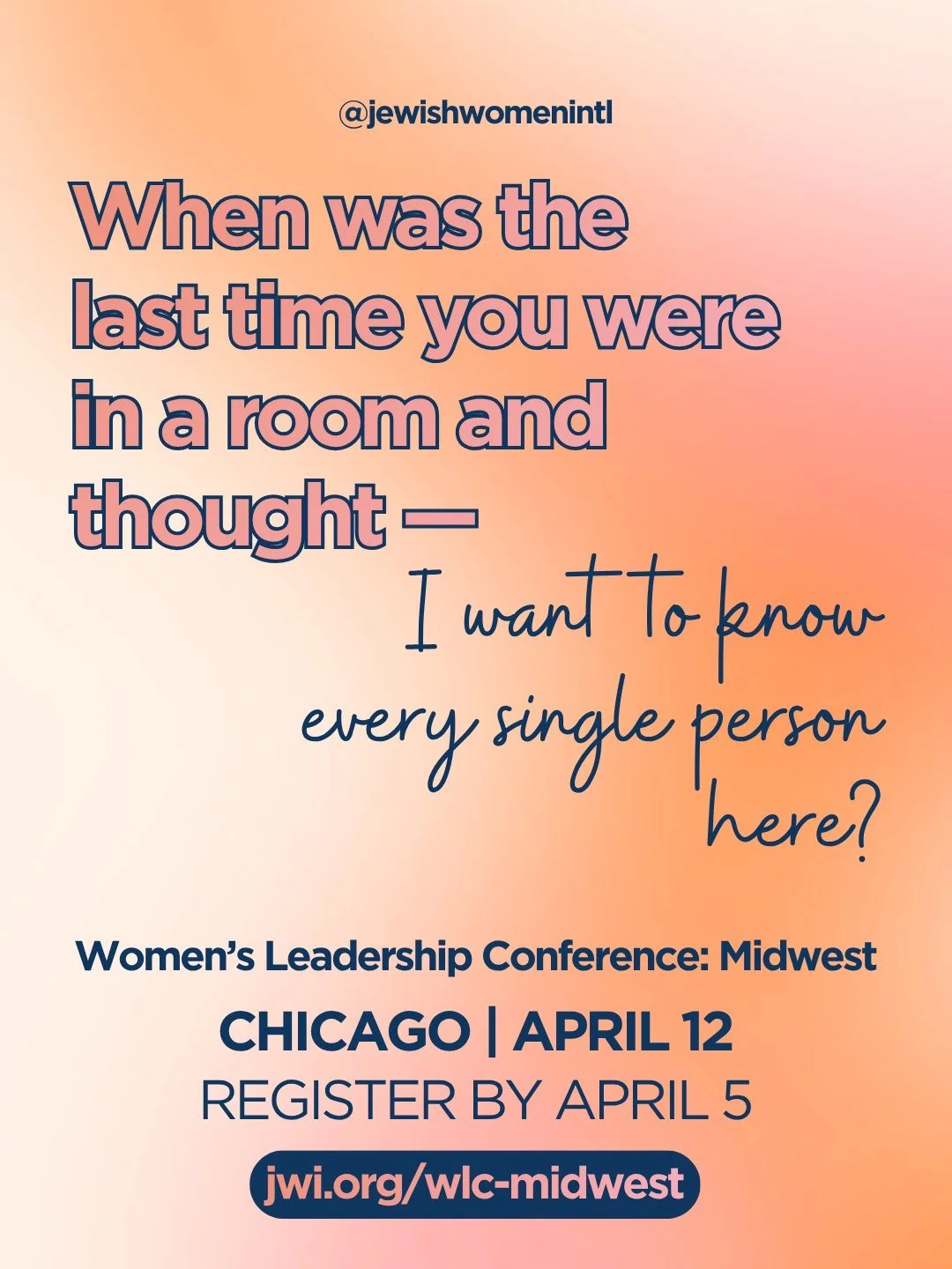 JWI's first regional Women's Leadership Conference is two weeks away &mdash; and registration closes April 5. 

Join generations of Jewish women in Chicago for a day of honest, compelling conversations about money, burnout, building brands, and inter