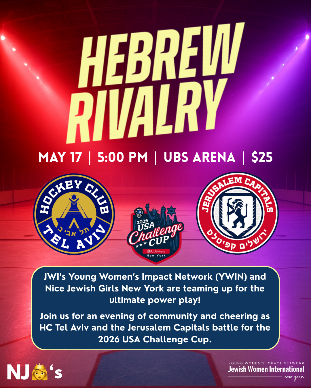 YWIN NYC: Hebrew Rivalry - An Evening of Hockey and Chutzpah