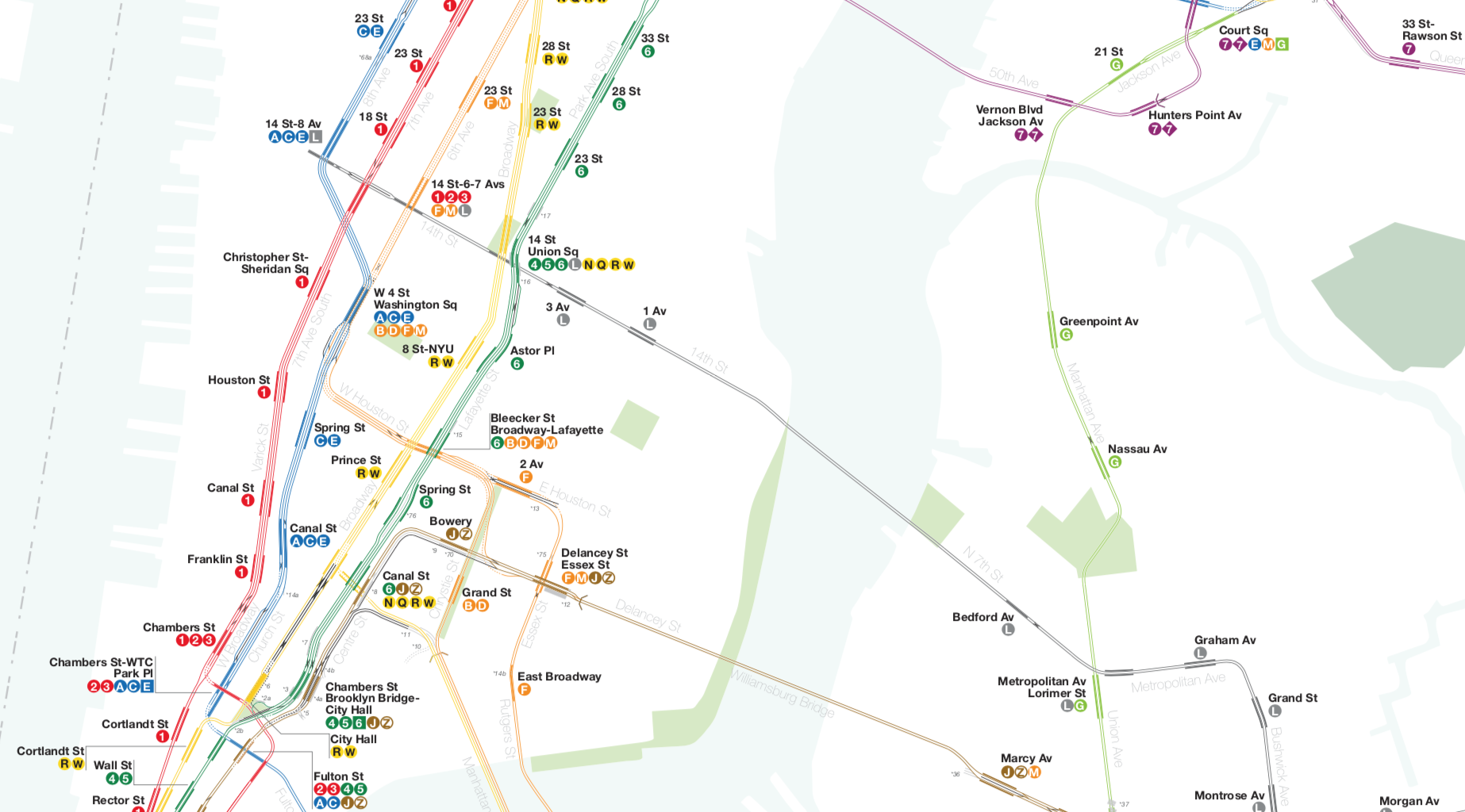 Nyc Subway Track Map A Geographically-Accurate Nyc Subway Track Map — Doobybrain.com