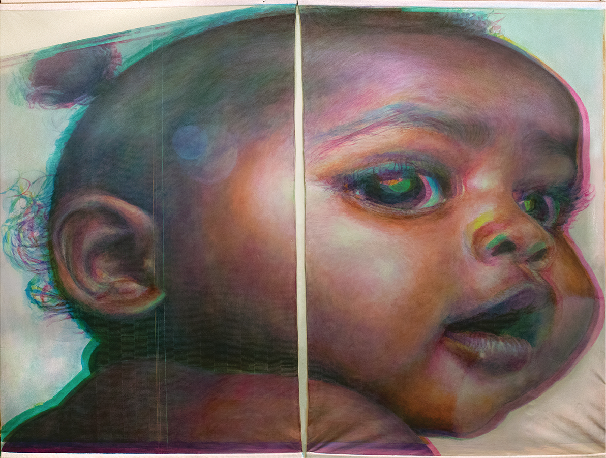 ©opyPaste_2008, 2015, Acrylic on Canvas, 71 x 94 inches. 