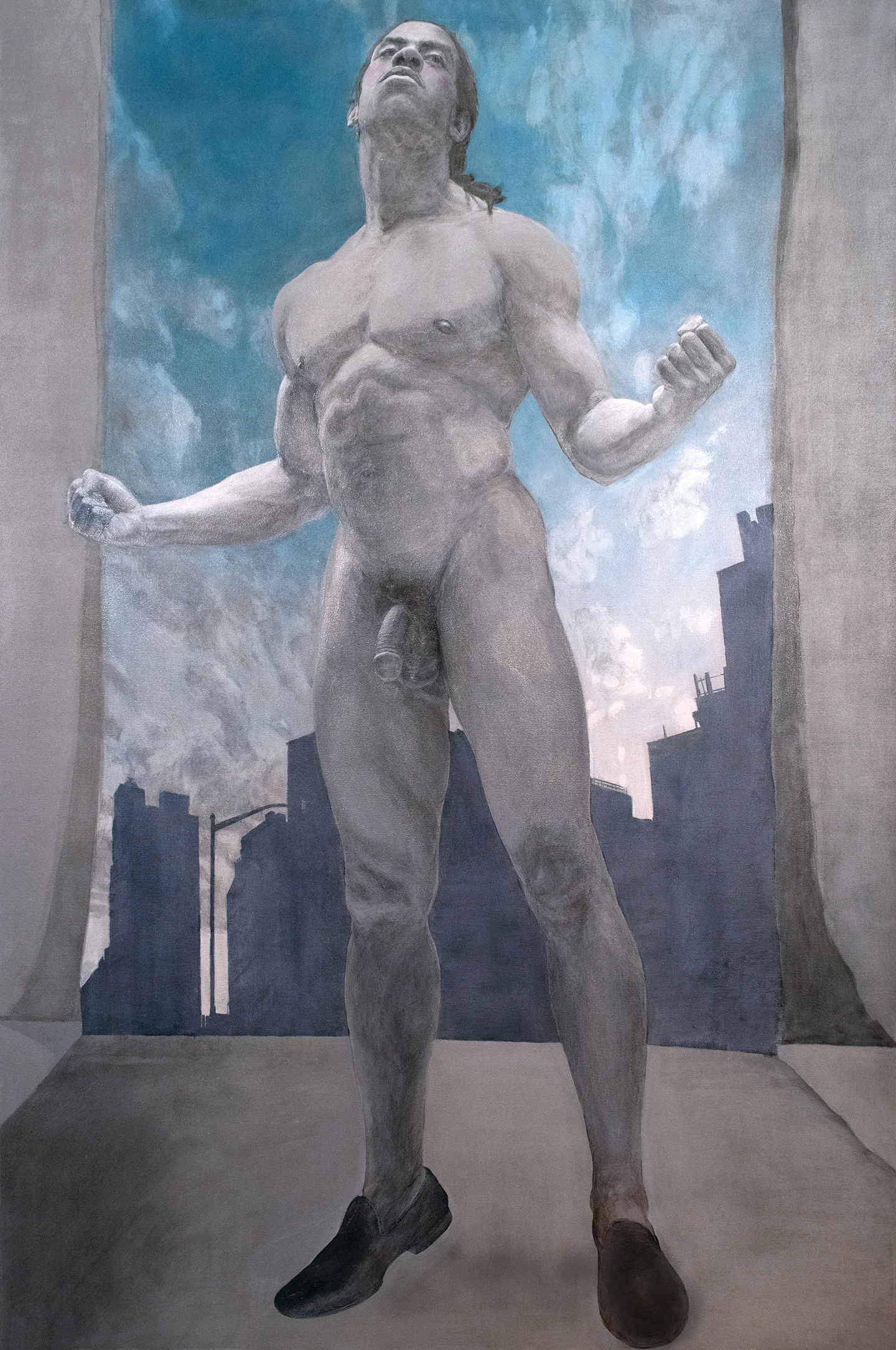 Étude Masculine Américaine, 2017, Acrylic on Canvas, 71 x 47 inches.