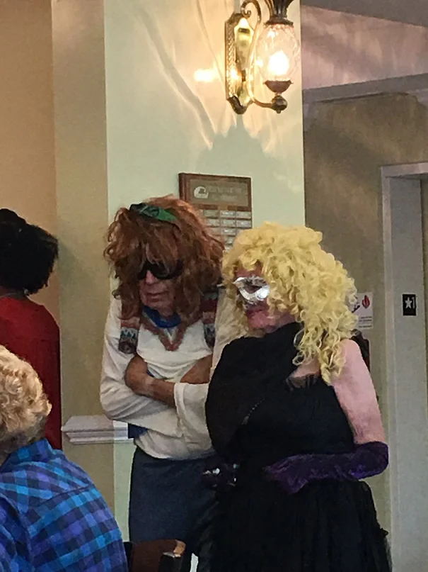  Tom as himself and Maureen as Dolly Parton ... glam at the Yacht Club for sure! 