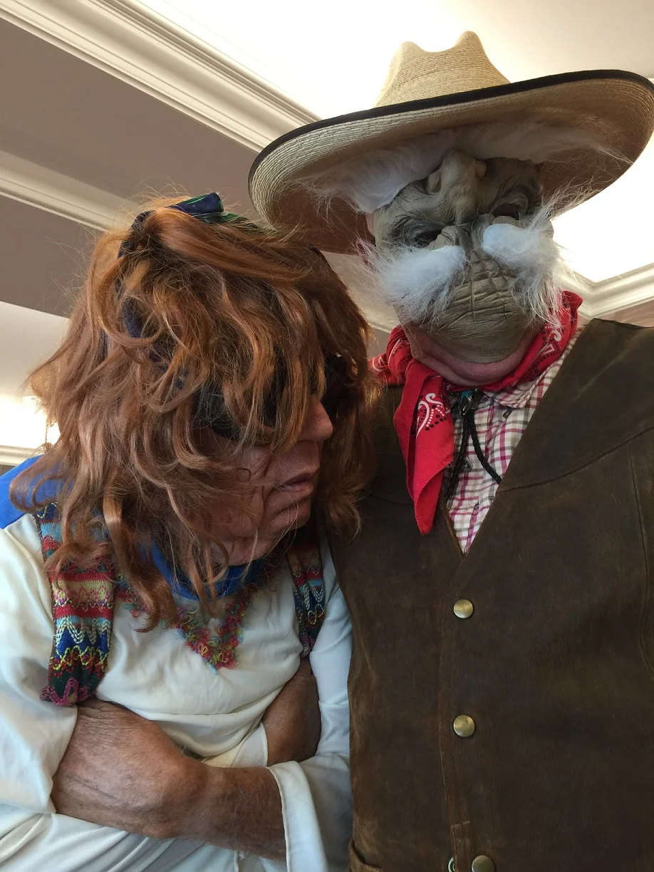  Marc's later in the evening ... does he know his mask is on upside down? 