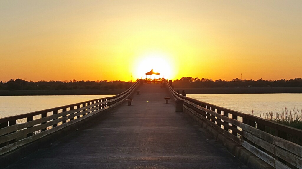 PhyllisSunset over old River Bridge.jpg