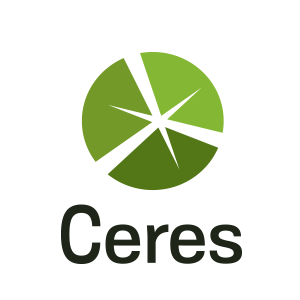 Green pie chart with several sliced sections and the word "Ceres" below.
