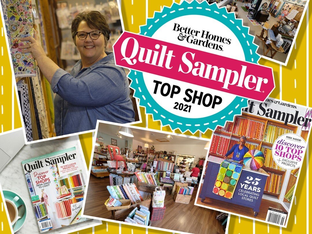 PRE-ORDER a signed copy of Quilt Sampler! Hop on over to the website claim your copy! See our shop in all its glory, plus get the pattern for the quilt designed by  Laura!