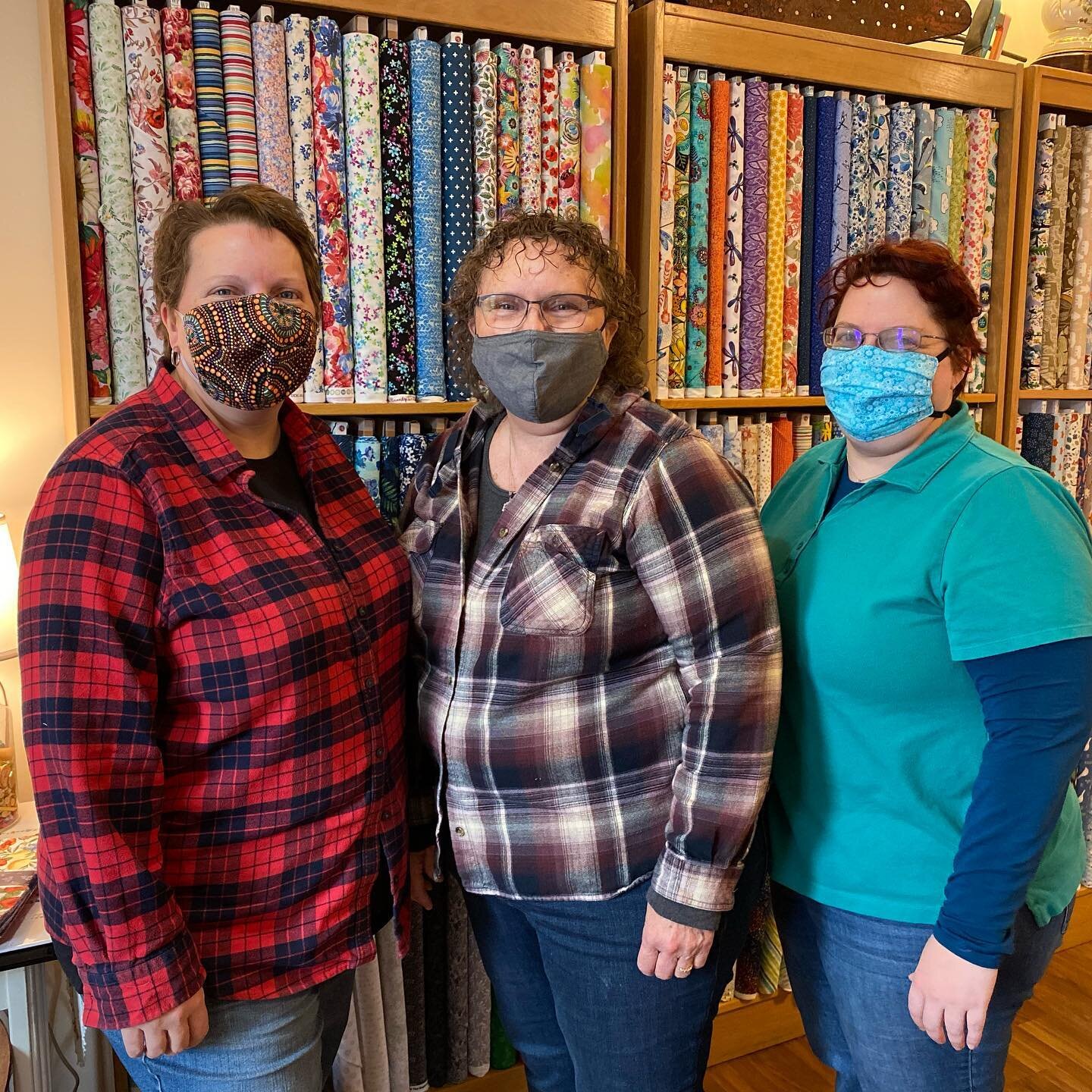 During my break in December I was able to visit these three lovely ladies! Thank you Ella, Pat, and Emily for bringing sunshine to my life! Are you ready for the next Mystery Quilt Retreat? #unraveledquiltstore #quiltstore #quilts #fabric #fabricstor