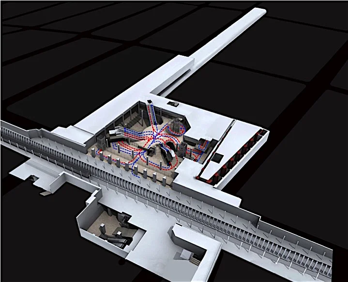 Fulton Street Transit Center. 3 Main level pathway