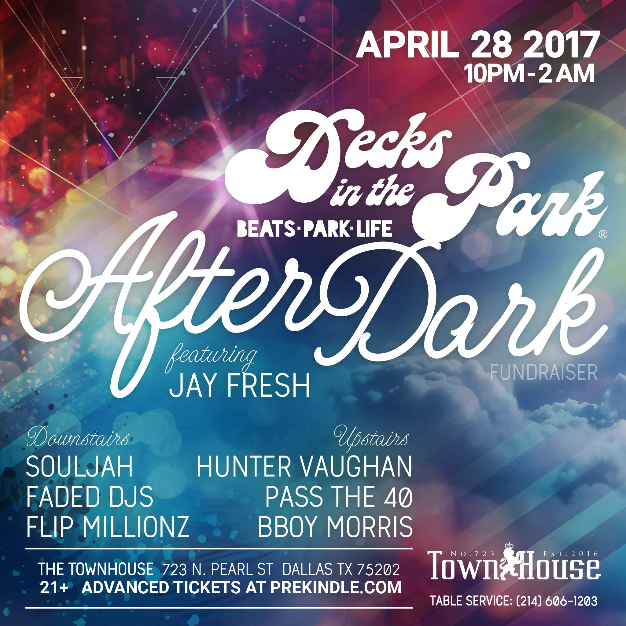 APRIL 28TH DECKS IN THE PARK PRESENTS "AFTER DARK"