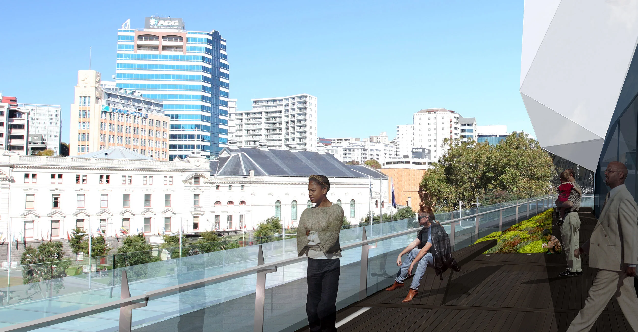 Aotea Centre Exterior Refurbishment Render_View from Level 5 Balcony.jpg