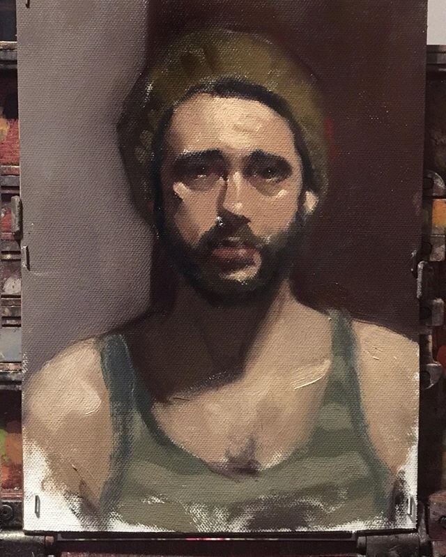 Another blobby self portrait #fromlife tonight. .
.
These self portraits are just a way for me to work through some thoughts and feelings I have about paint and about art in general that I can&rsquo;t really properly articulate just yet. I&rsquo;m no