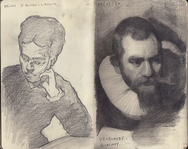 Some recent sketchbook pages. Just thinking about shapes. 
#drawing #fineart #portrait #figurativeart #pleinair #allaprima #realism #art #illustration #charcoal #scottishart #dailypainting #oilpainting #painting #watercolor #watercolour #sketch #sket