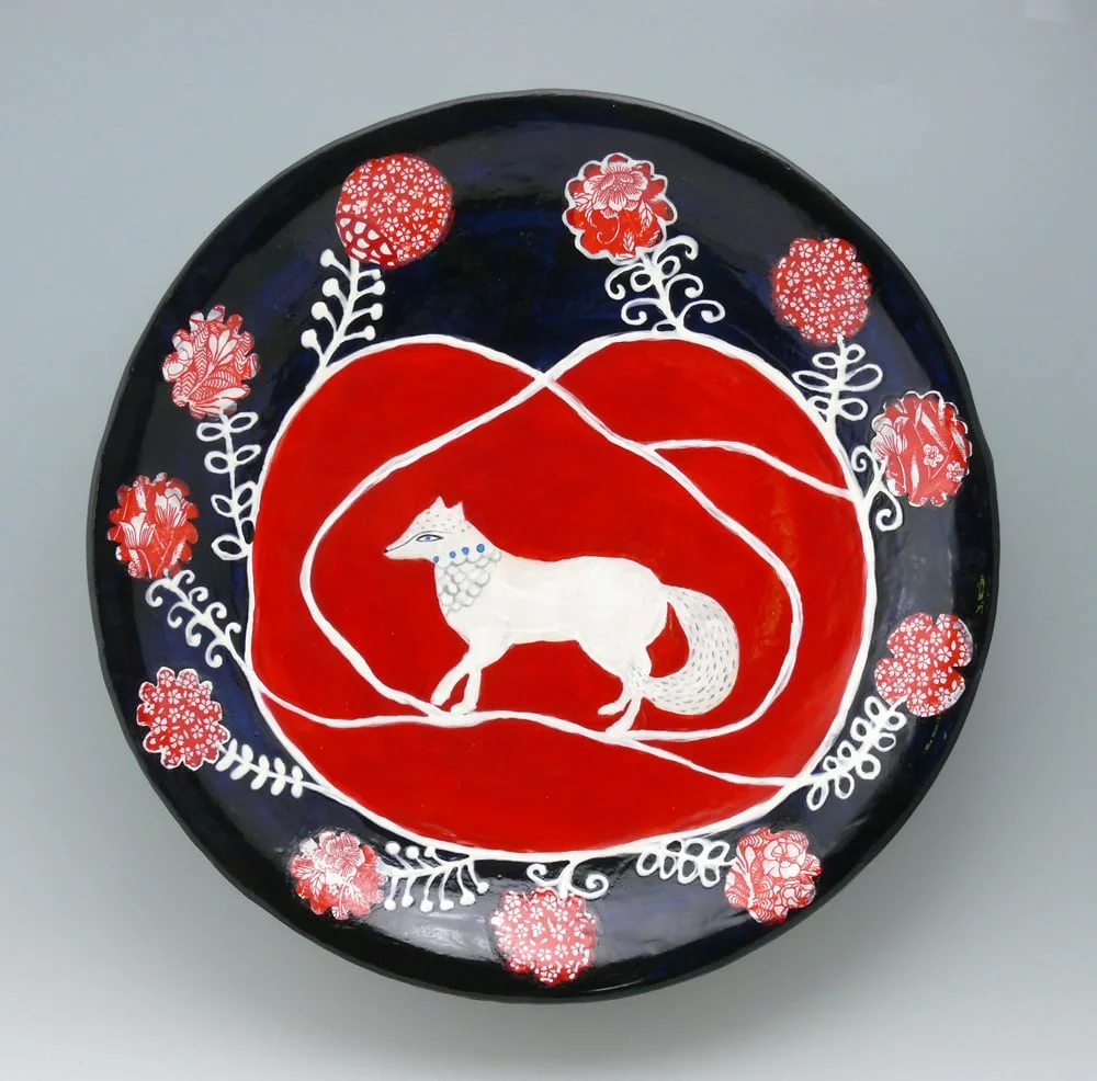White Fox, Red Flowers
