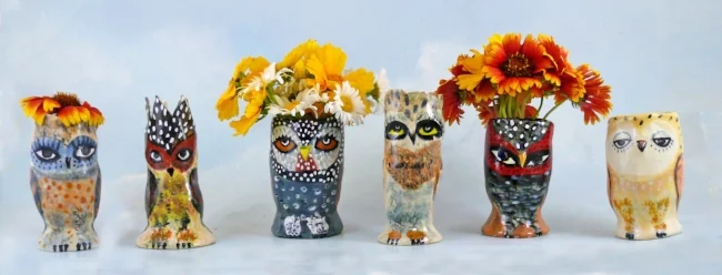 The whole gang. Acutally, I amade about 20 of these vases. They are made with porcelain so they are very water proof!&nbsp;