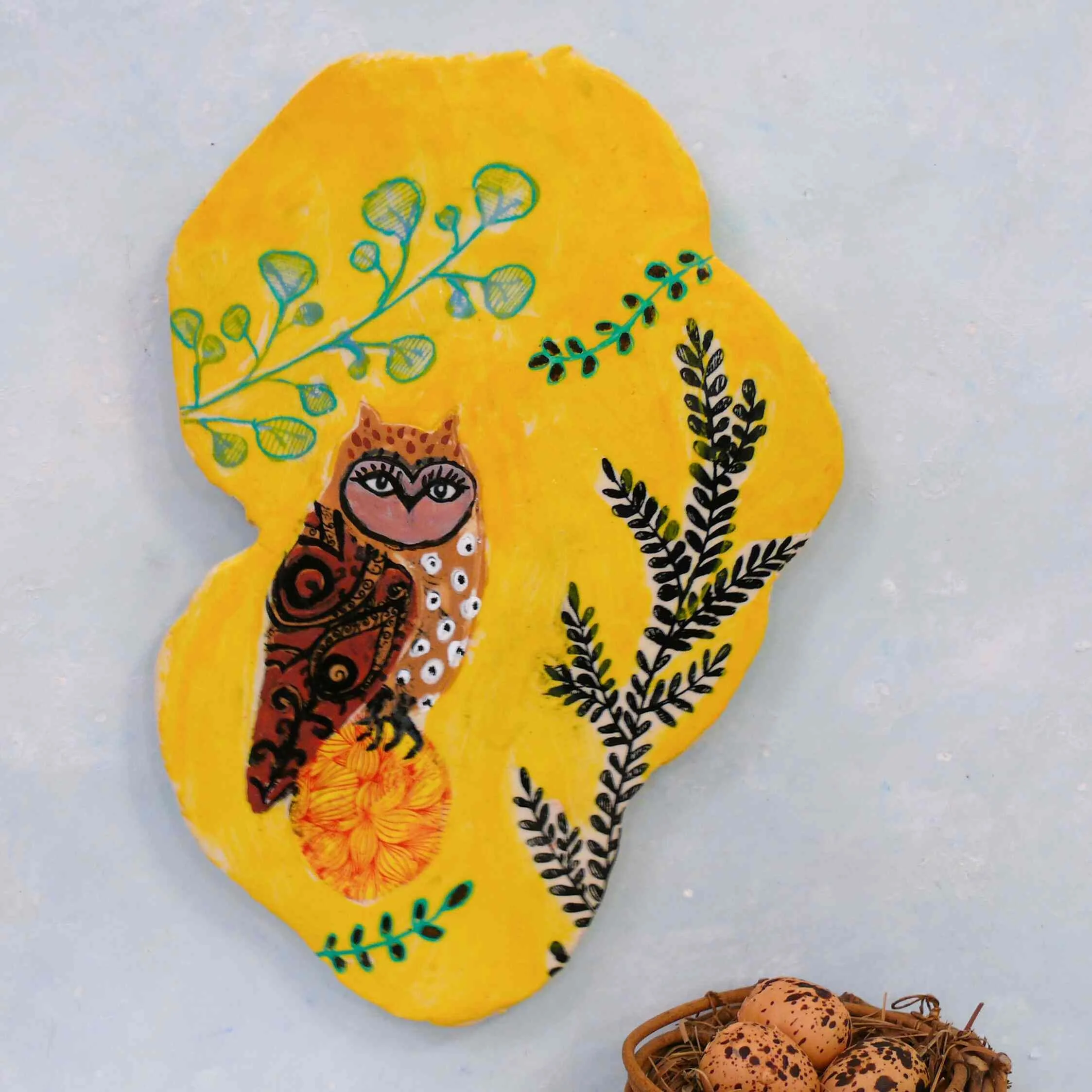 handcrafted ceramic wall tile by Cathy Kiffney