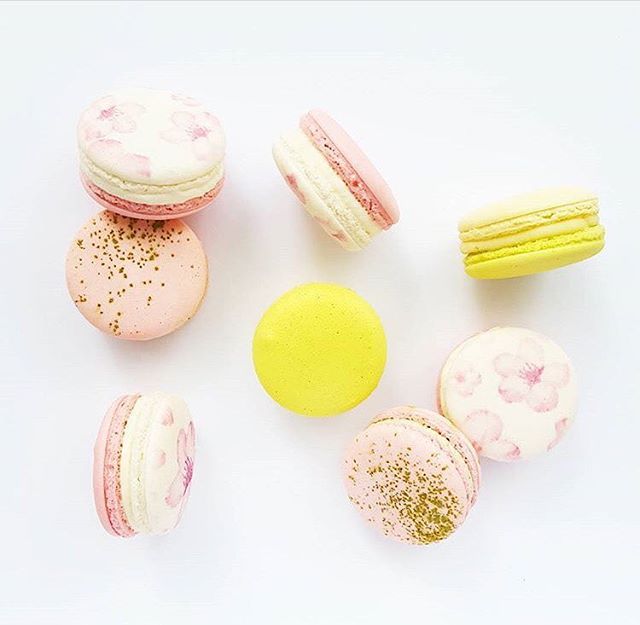 These #CherryBlossom macarons are the cutest! Can't wait to eat them...I mean, photograph them on Monday with our jewels and @deniselinphoto 💗