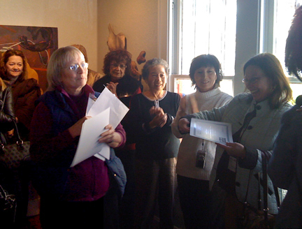 Linda Fawcett presented awards for the Solely Art Juried Student Exhibition - Photo by Victoria Taylor-Gore