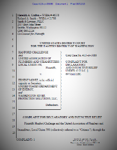    HANFORD CHALLENGE COMPLAINT &nbsp; | &nbsp;  September 2,&nbsp;2015  