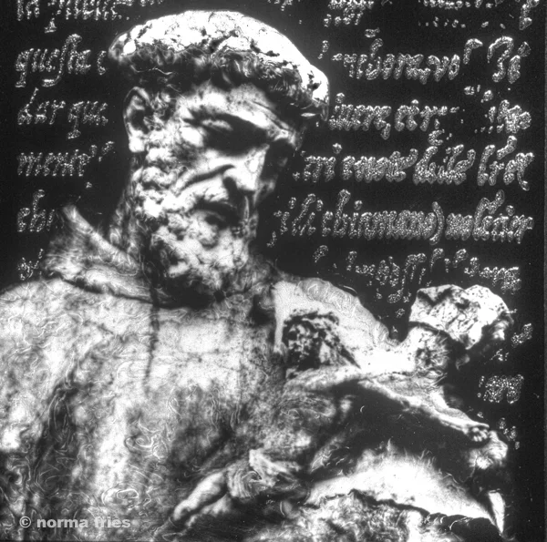 CM428: "Mission Carmel: St. Francis looks at cross"