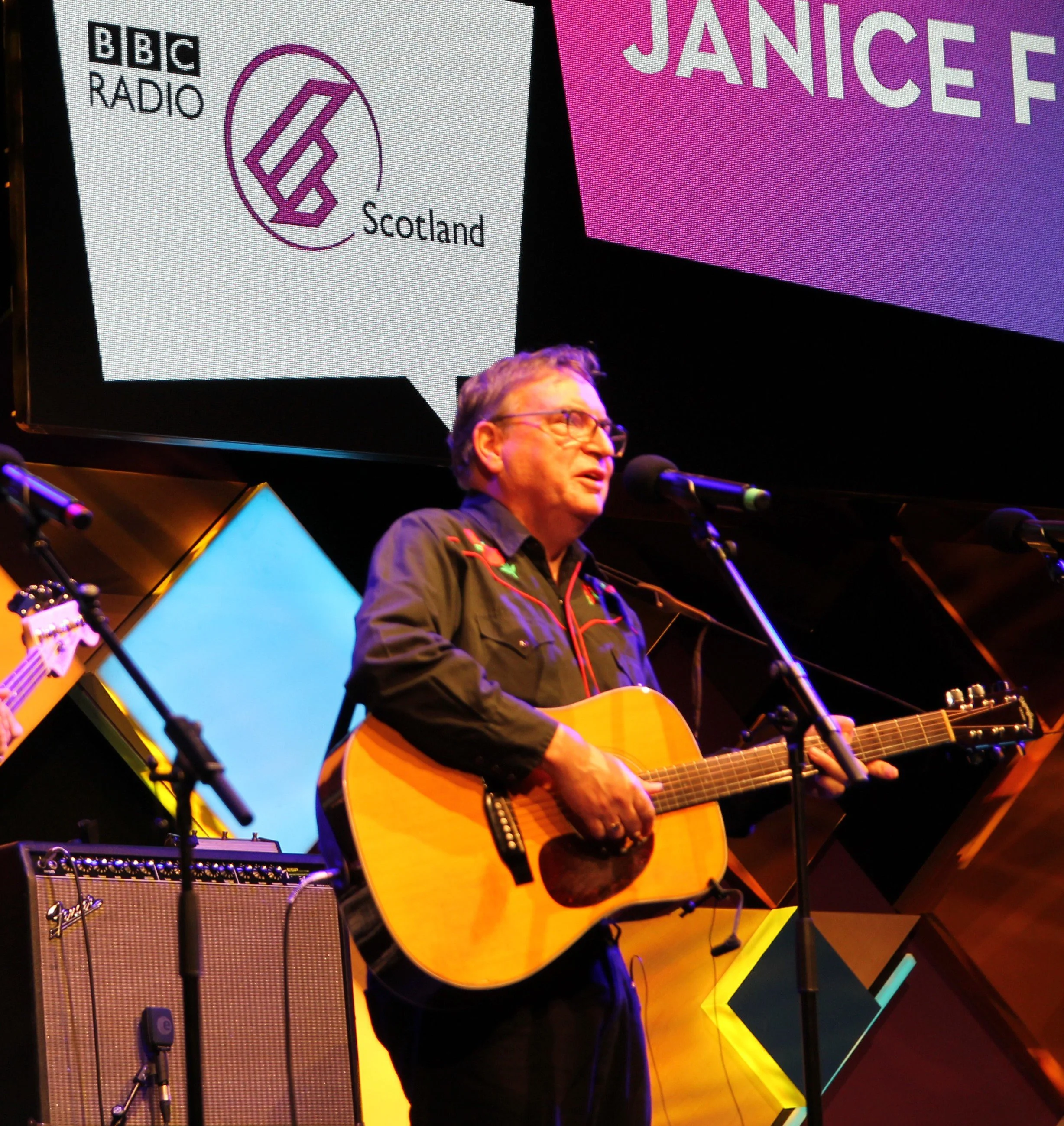 Playing songs with Jonathan Holloway on Janice Forsyth’s live chat show