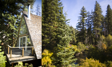 Creekside A-Frame Cabins (18 total spots available): These airy A-frame cabins are simple, clean, and perfectly suited to a communal Wilder retreat experience. Each one features a sleeping loft, livingroom/work area, kitchenette, bathroom with shower, wood stove, and a porch overlooking the creek. Standard cabin design includes two beds downstairs in the space that serves as a shared living space during the day, and two beds in the loft. Capacity is 2-4 guests per cabin. Retreat price including shared Creekside A-Frame lodging is $1850