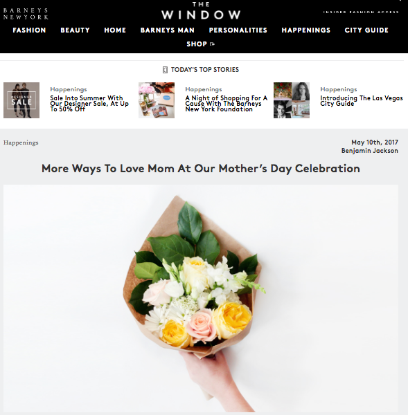 Barneys The Window Popupflorist Mother's Day