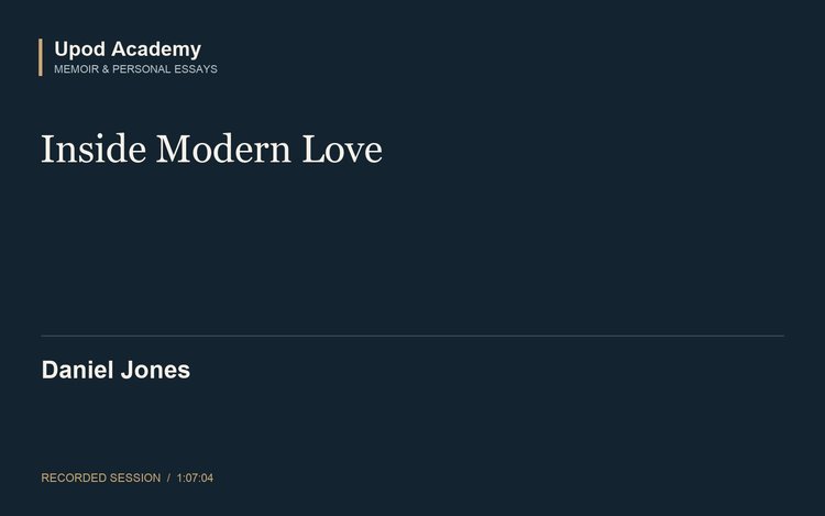 Daniel Jones: Inside Modern Love