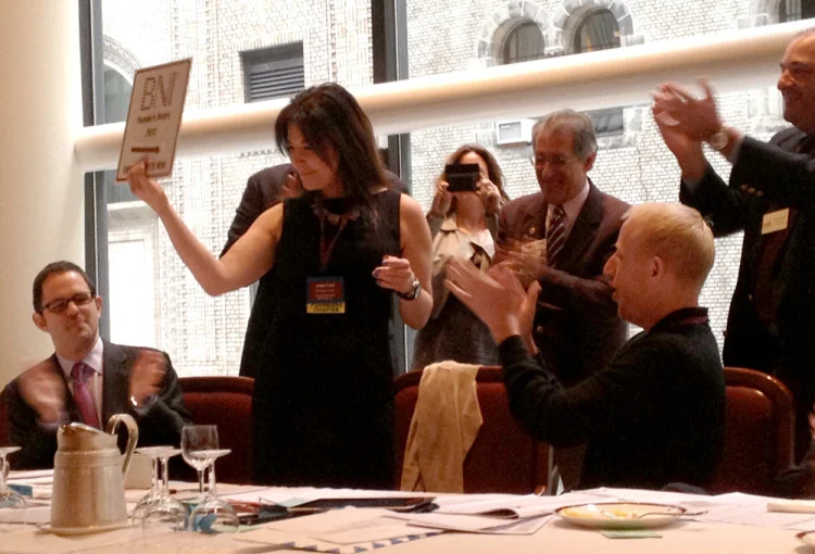 Jackie Frank accepts the BNI Founders Award 2012