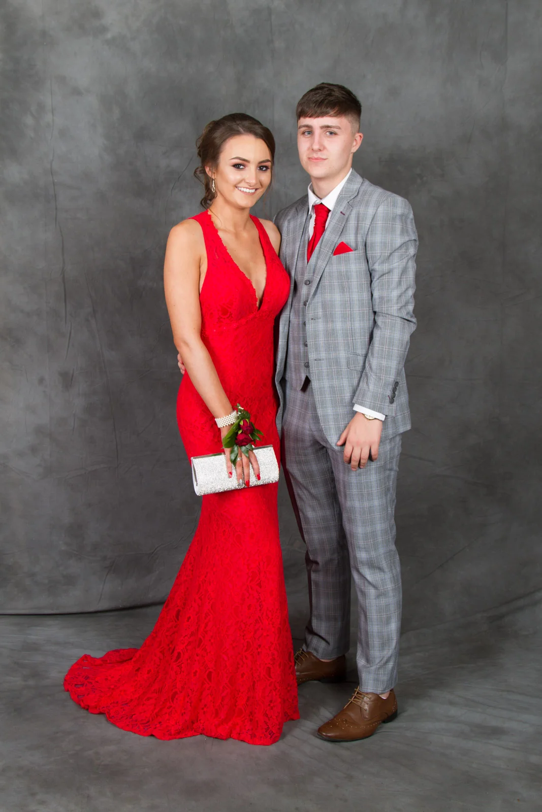 Grey Tux Red Prom Dress And Suit Red And Black Prom Suit Alberto