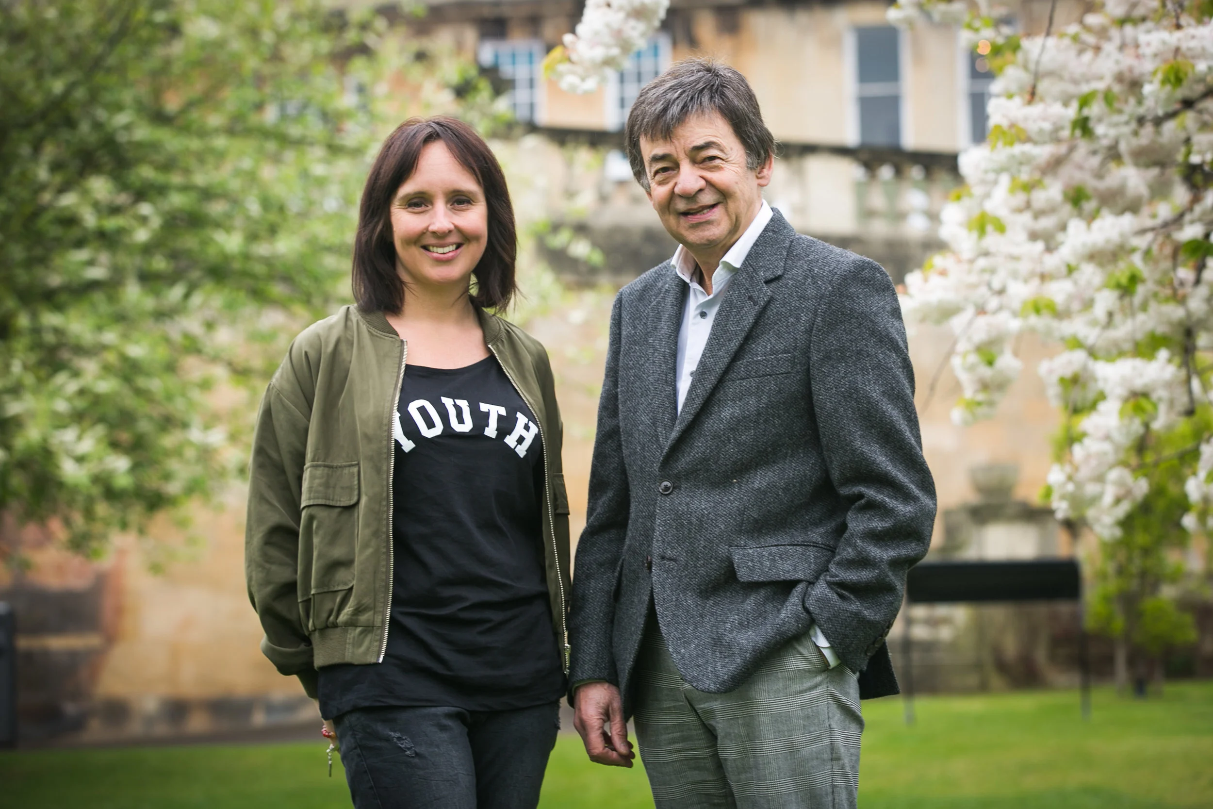 YOGADOO Founder Lucy Aston with co-Patron of Mentoring Plus, Bath Festival Director, John Cullum