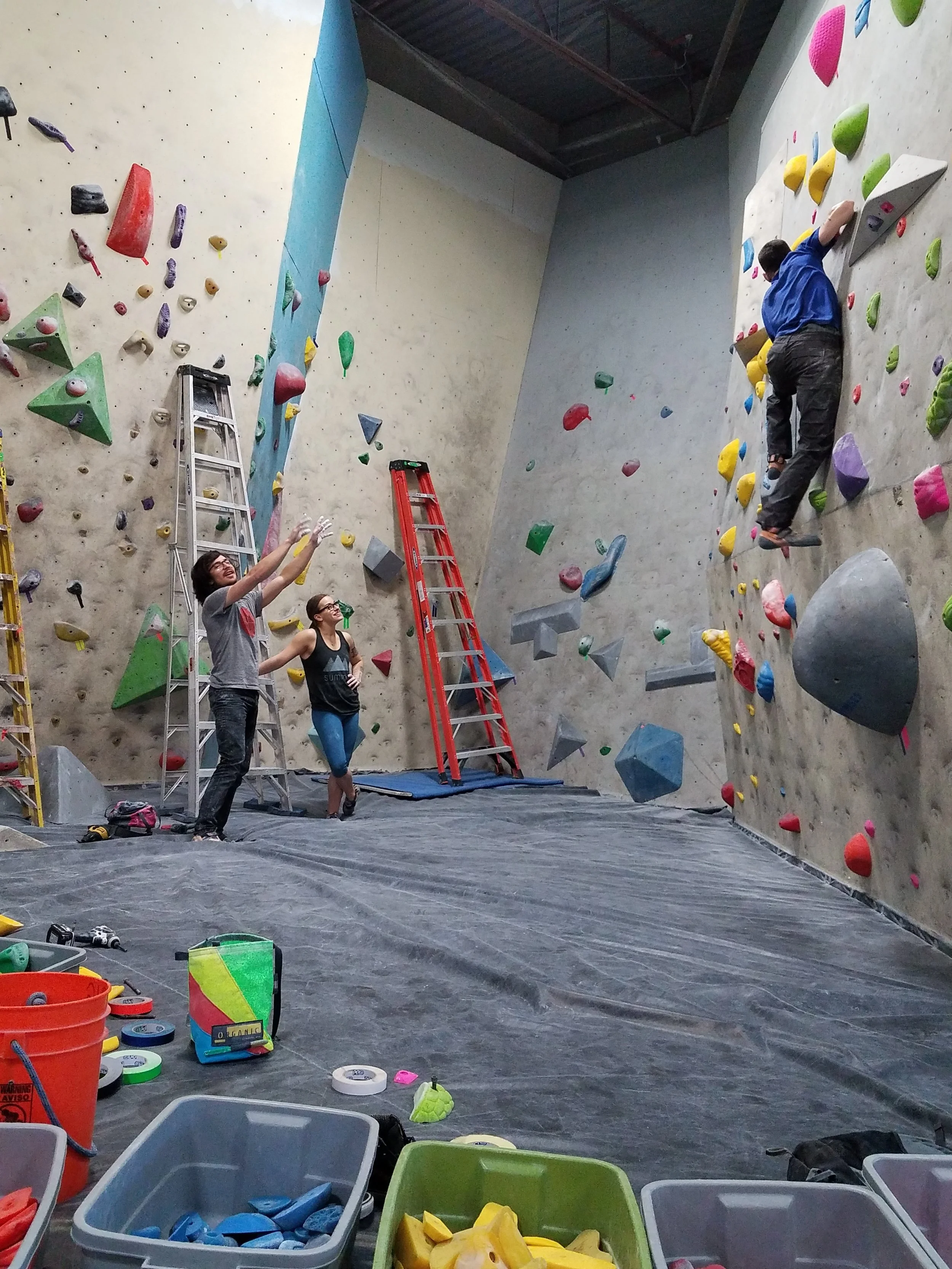 A truly lifesaving spot by Head Setter Chris LoCrasto as Will Tevepaugh climbs.