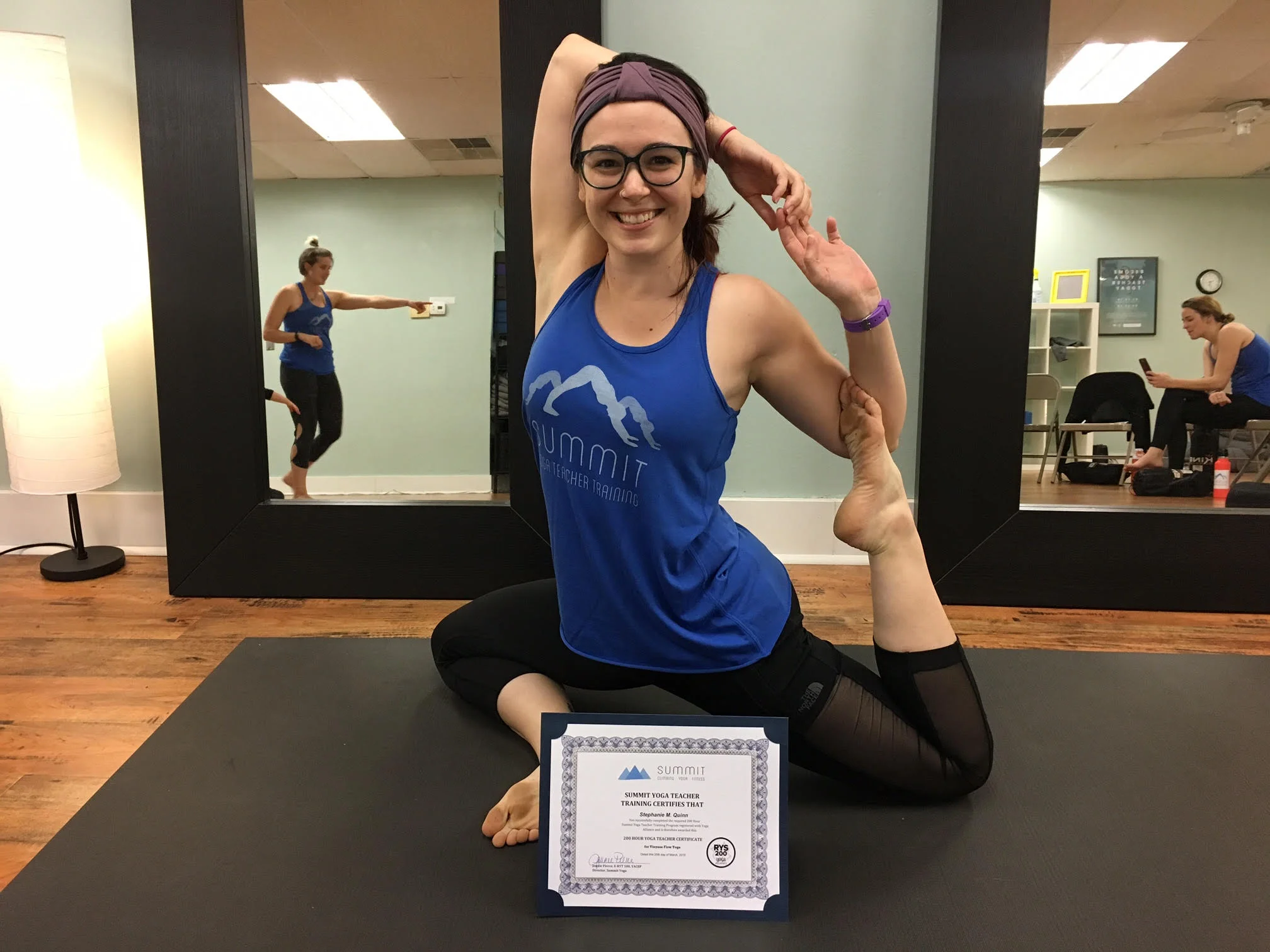Stephanie, the newly-graduated yoga teacher! CONGRATS!!!