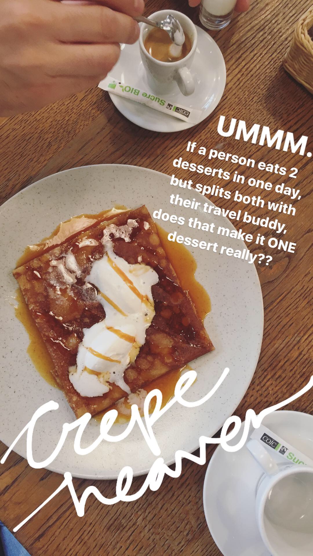 2nd place: Crepes from Breizh with apple compote, homemade salted caramel sauce, and fresh whipped cream.