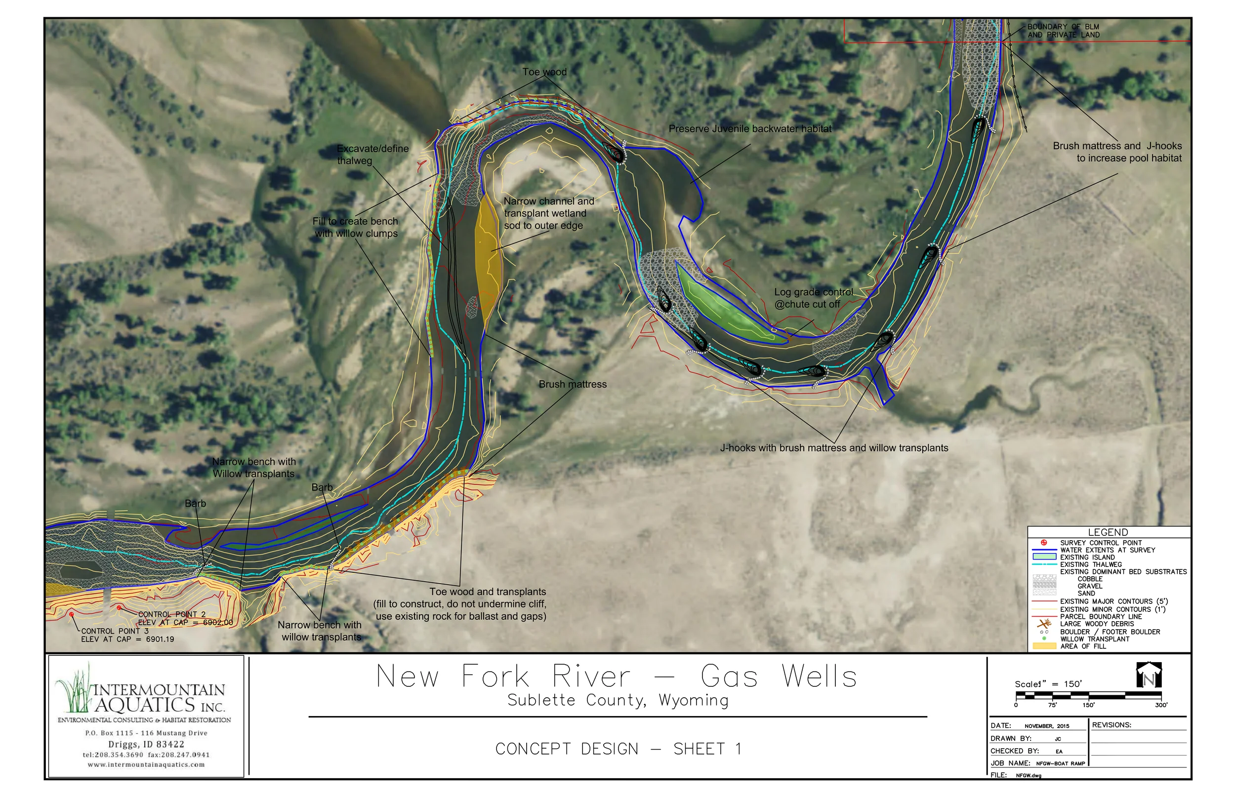 Stream Restoration plan view of the Concept Design