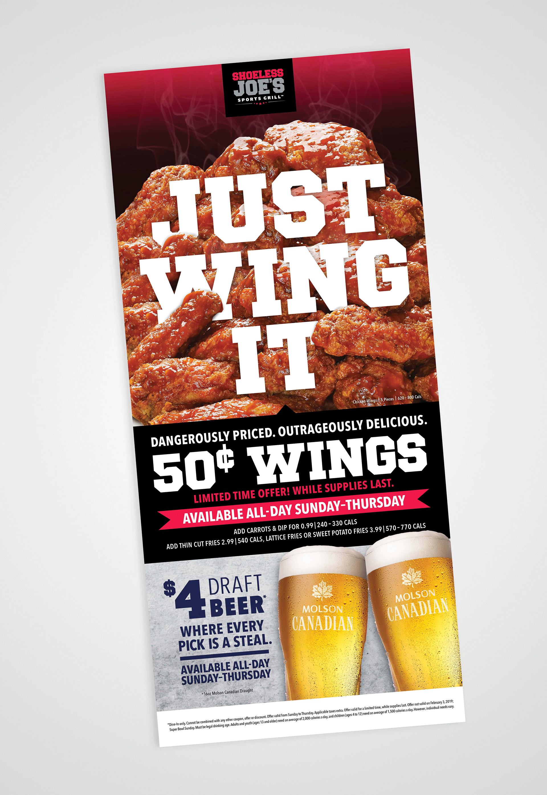 50¢ Wing Promo – Menu Insert 