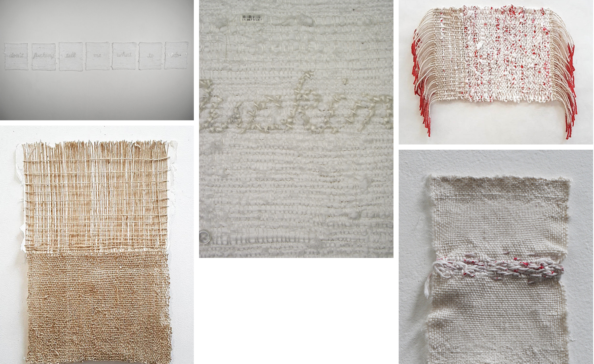 Textiles, paper & mixed media (composite from artist's website) 