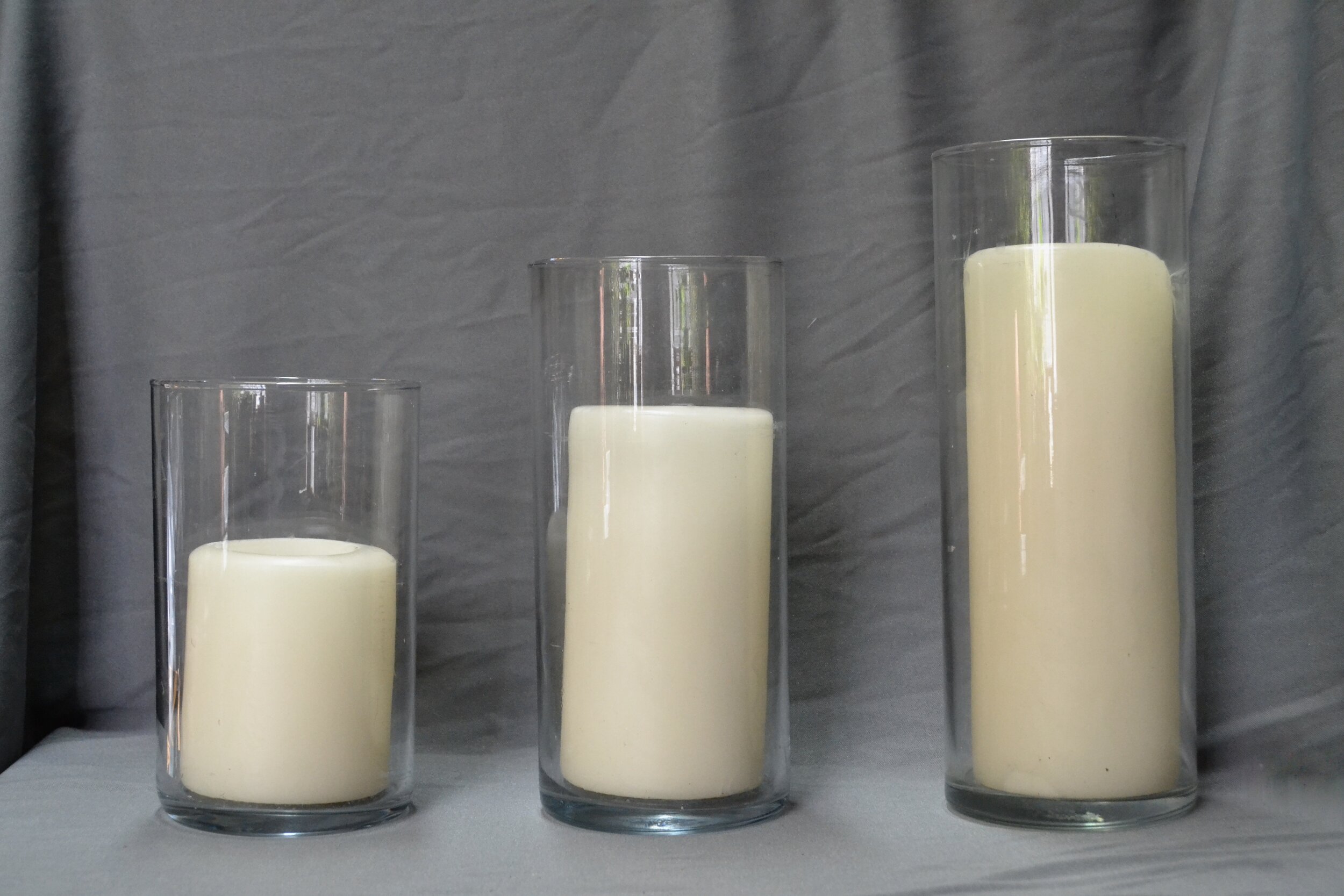 Clear Glass Cylinder w/ Pillar Candle