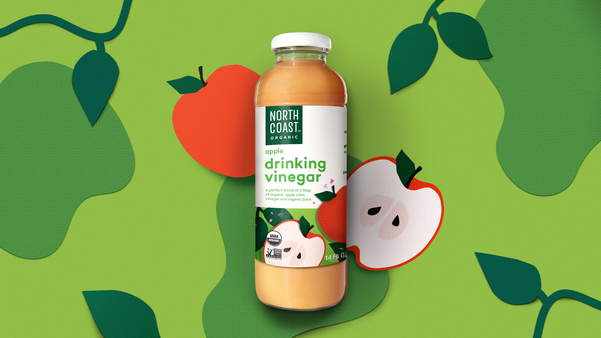 Northcoast organic packaging drinking vinegar apple