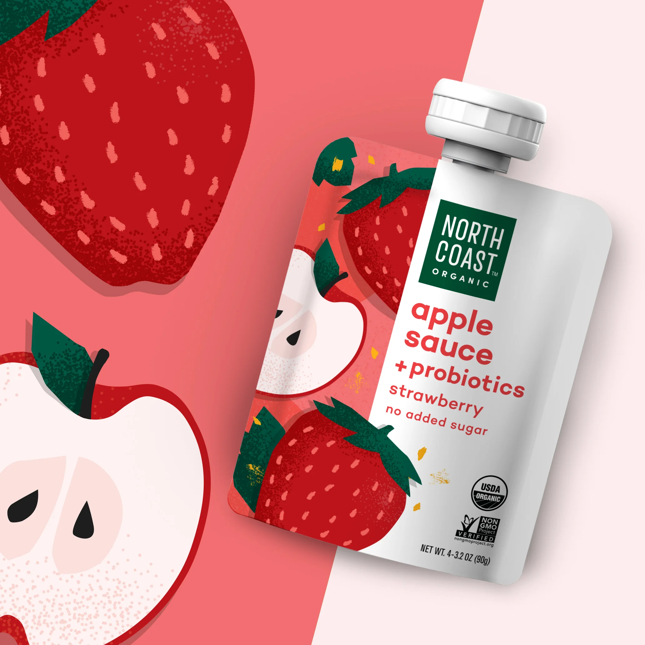 Northcoast organic packaging applesauce pouch with strawberry