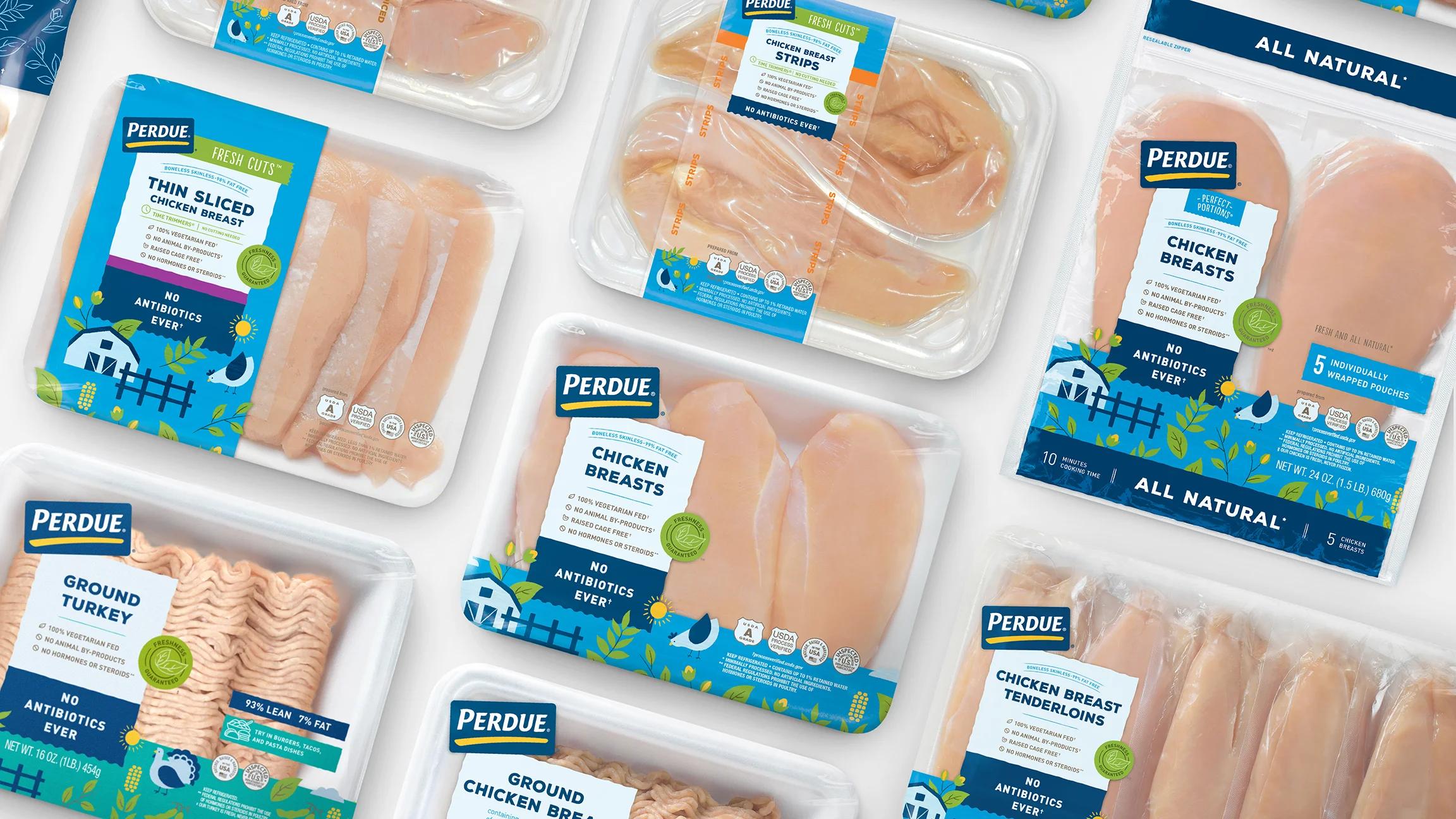 Perdue chicken packaging lineup
