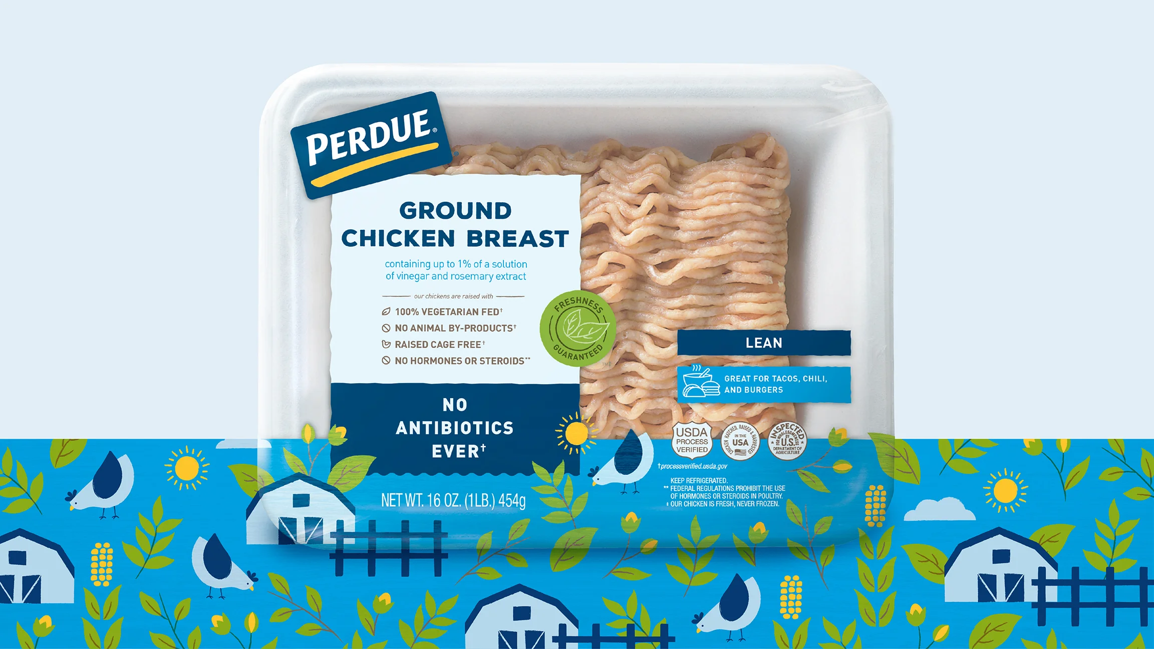 Perdue chicken packaging ground chicken pattern