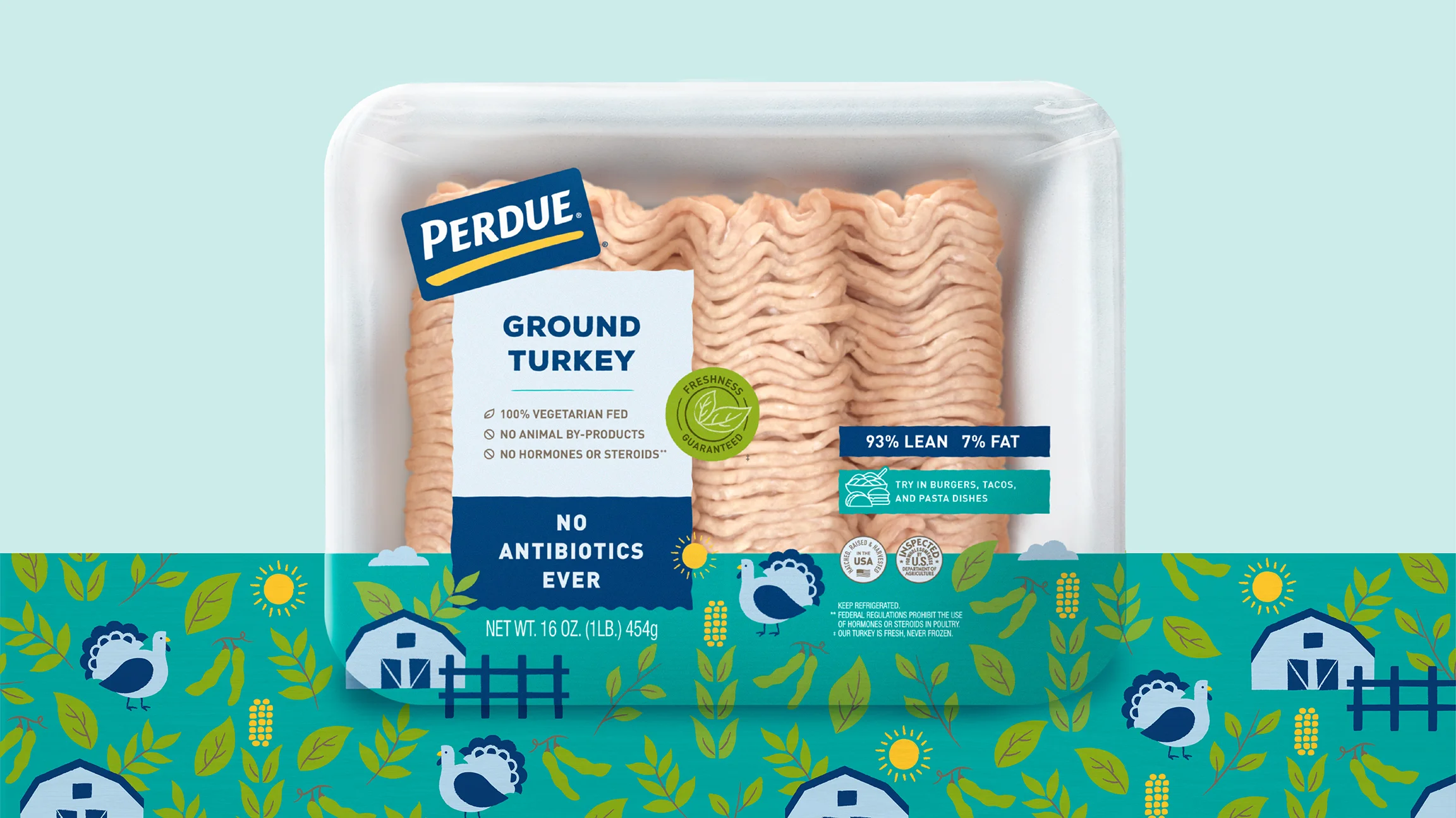 Perdue chicken packaging ground turkey pattern