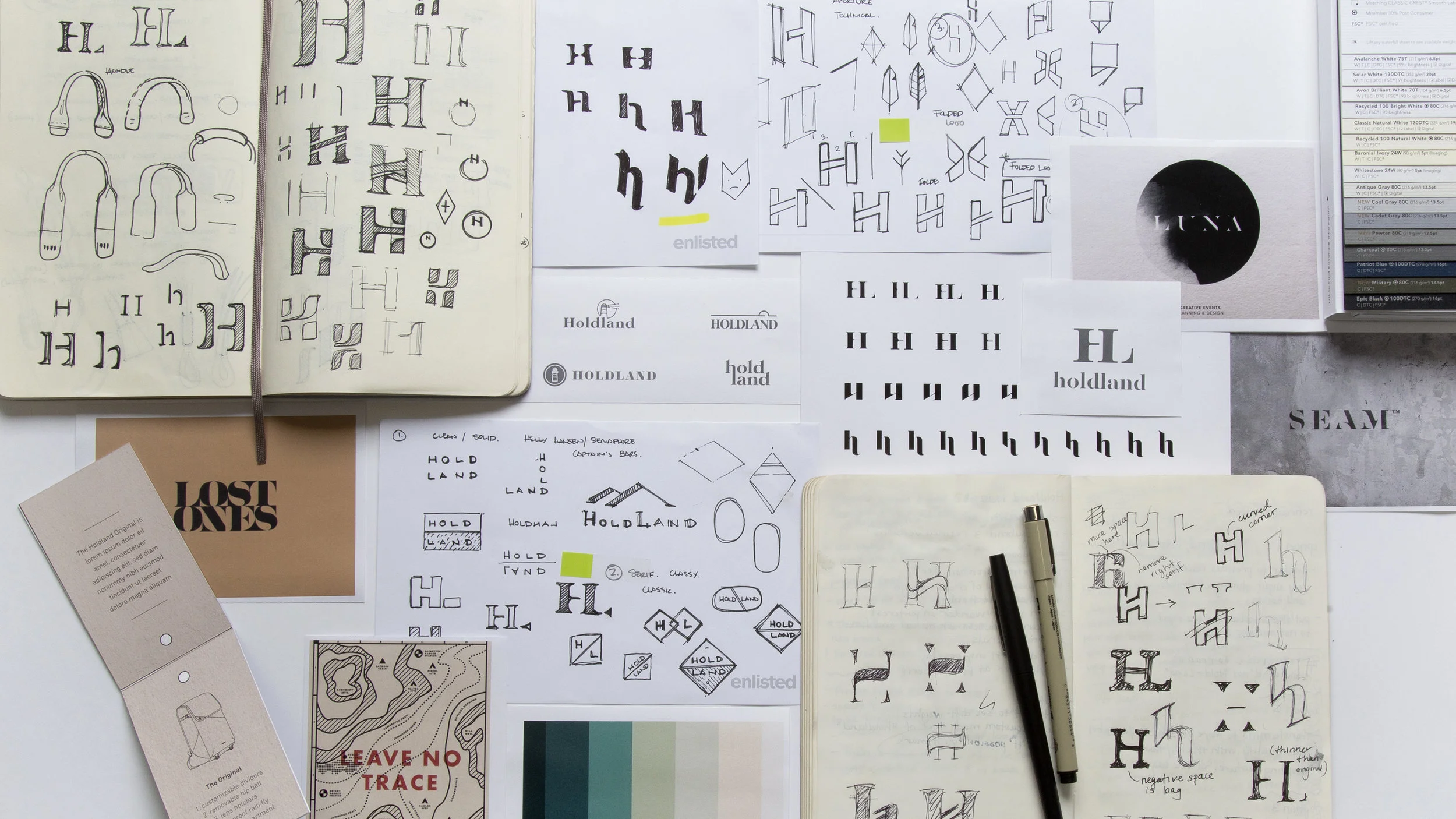 Holdland logo sketches