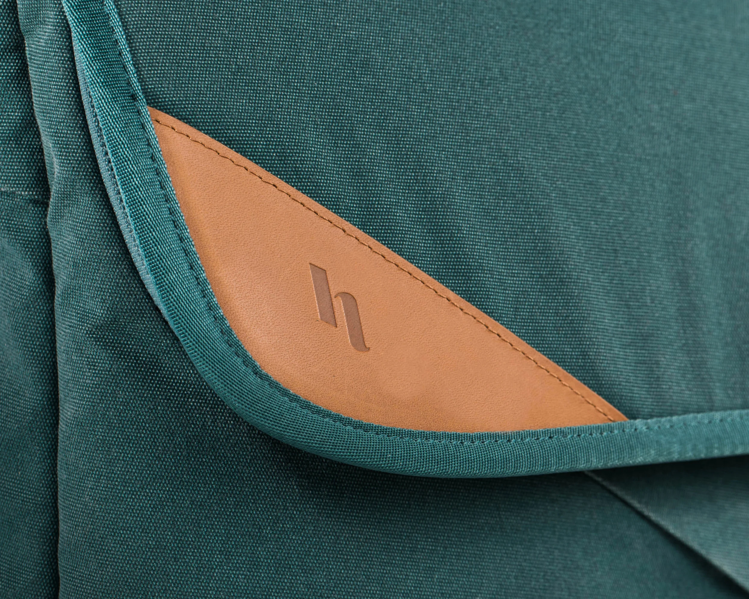 Holdland backpack green logo detail