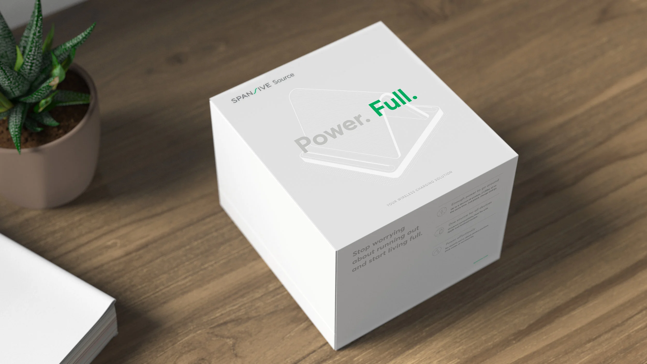 Spansive source charger packaging